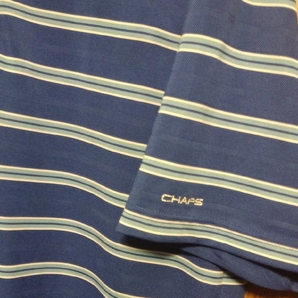 Chaps Men's Navy and White Striped Polo Shirt​ - Picture 4 of 6
